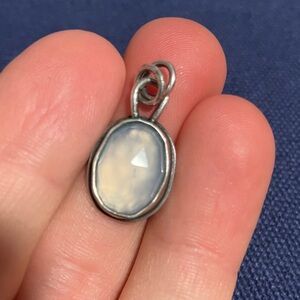 Sterling silver and blue chalcedony pendant